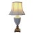 Vintage Crackle Glaze Ceramic Table Lamp on Antiqued Brass Base, Transitional Style For Sale