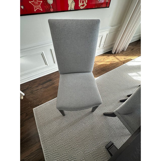 Holly Hunt Transitional Holly Hunt Upholstered Dining Chairs With New Fabric, Set of 10 For Sale - Image 4 of 10