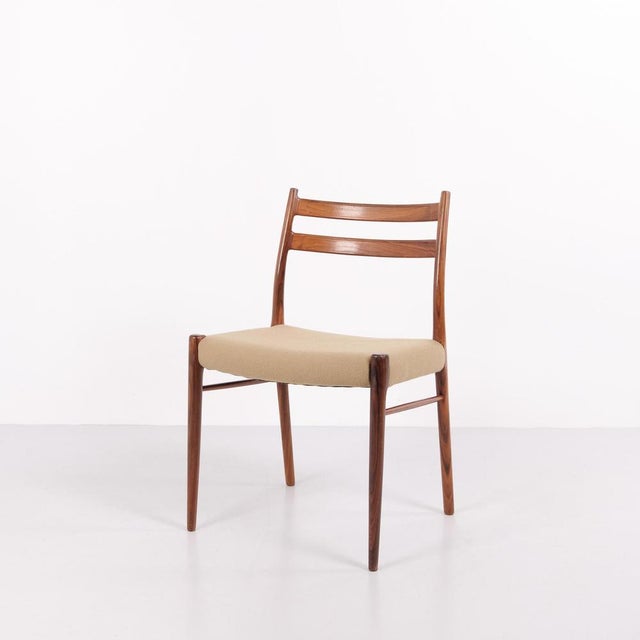 Dining Chairs in Rosewood attributed to Arne Wahl Iversen for Glyngøre Stolefabrik, 1950s, Set of 4 For Sale - Image 3 of 12