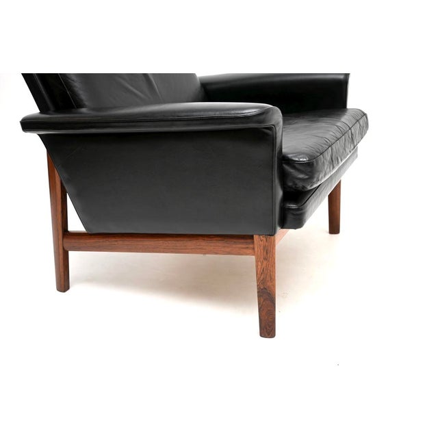 Black Vintage Danish Leather Chair by Finn Juhl for France & Søn, 1960s For Sale - Image 8 of 11