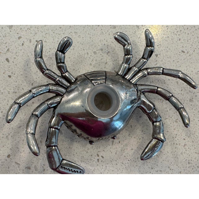 Silver Crab Salt and Pepper Shakers - Set of 2 For Sale - Image 10 of 12
