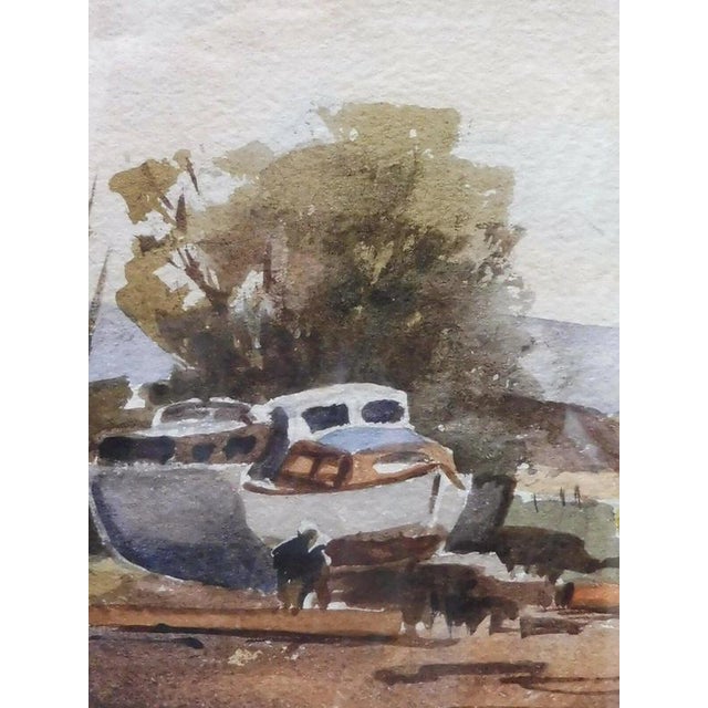 Ronald Birch, the Boat Yard at Low Tide, 1973, Watercolour Painting For Sale - Image 7 of 14