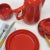 Red Ceramic Mid-Century Dinner Set by Gerz West Germany - Place Settings for 4 / 22 Pieces For Sale - Image 11 of 12