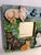 American Vintage Original Mosaic Painted Cat Mirror For Sale - Image 3 of 9