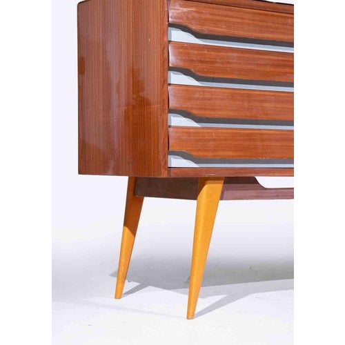 Vintage Italian Sideboard with Glass Top, Mid-20th Century For Sale - Image 3 of 15