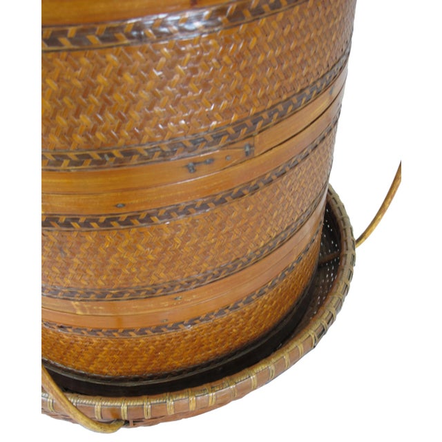 Early 20th Century Antique Chinese Bamboo Food Box For Sale In Greensboro - Image 6 of 13