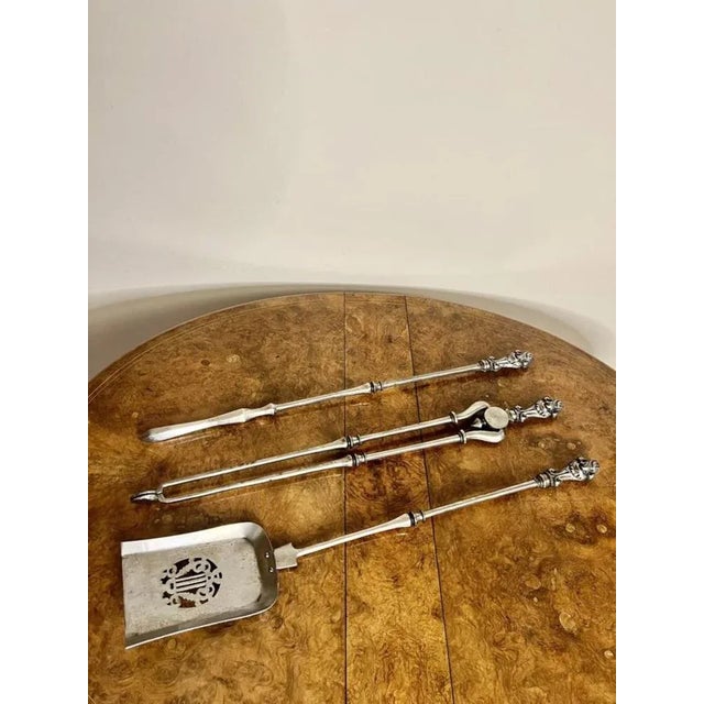 Antique George III Steel Fire Irons, 1800, Set of 3 For Sale - Image 3 of 7