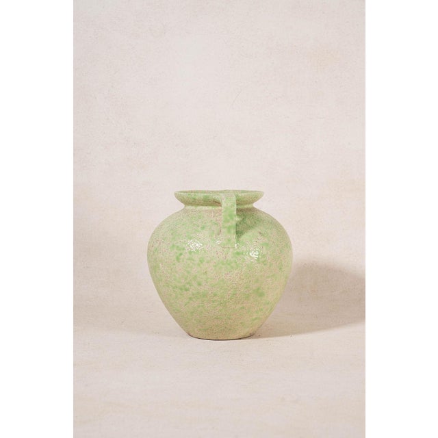 1940s French Green Vase/Jug | Stamped by Maker ‘Vallauris’ For Sale - Image 4 of 5
