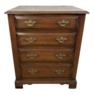 Vintage Antique-Style Record Cabinet with Drawers, 1970s For Sale