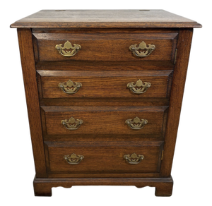 Vintage Antique-Style Record Cabinet with Drawers, 1970s