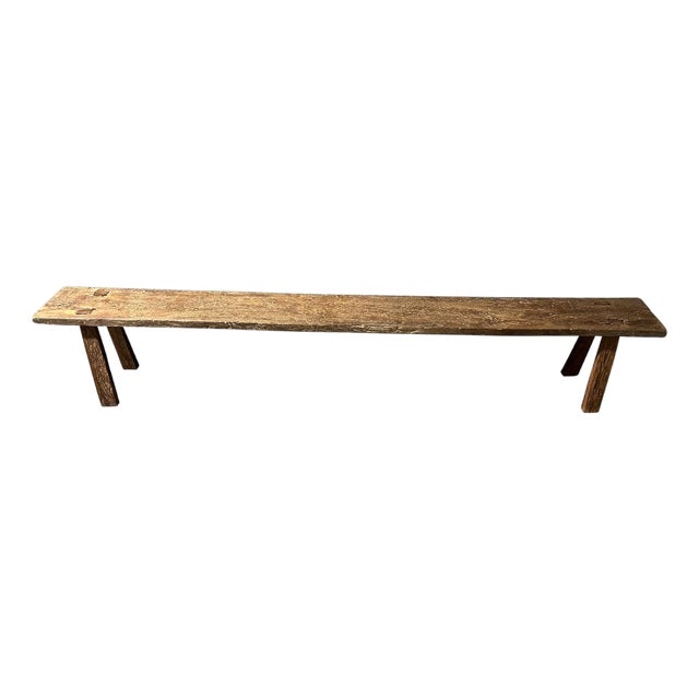 Andrianna Shamaris Wabi Sabi Teak Wood Long Bench For Sale