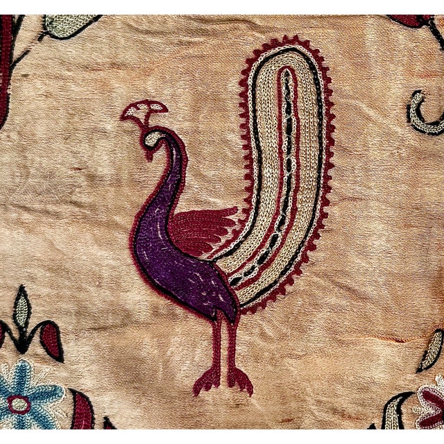 Antique Indian Silk Embroidery Textile, Framed For Sale In New York - Image 6 of 18
