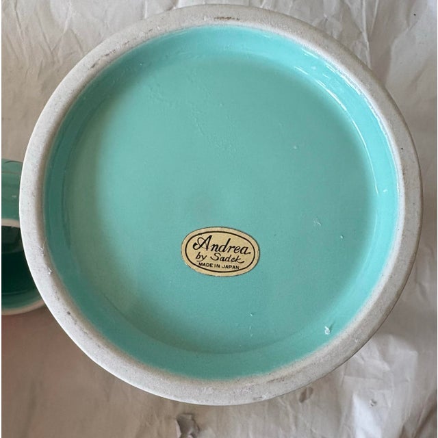 Turquoise Vintage Andrea by Sadek Japanese Turquoise Floral & Bird Ginger Jar For Sale - Image 8 of 11