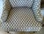 Mid Century Queen Anne Style Modified Wing Back Chair in Ikat Upholstery For Sale In New York - Image 6 of 9