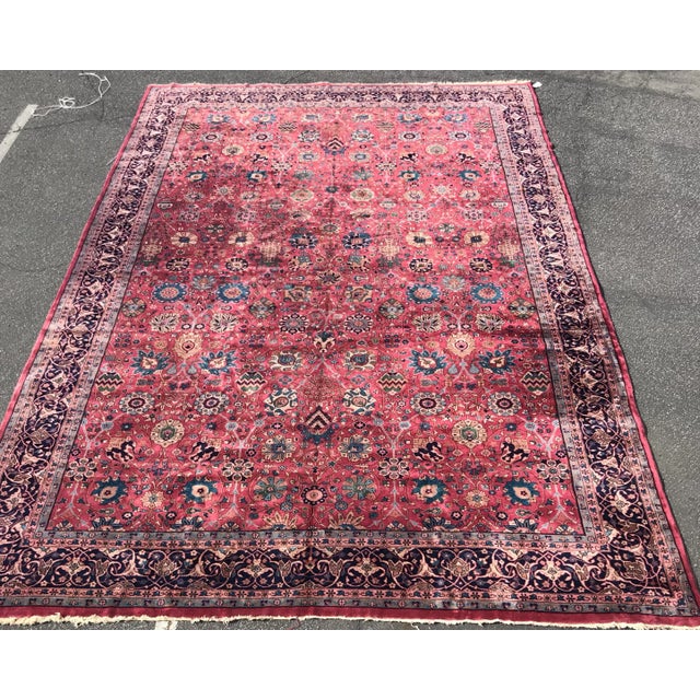 Turkish 1920s Vintage Design Turkish Rug-13’8’x21’8" For Sale - Image 3 of 13