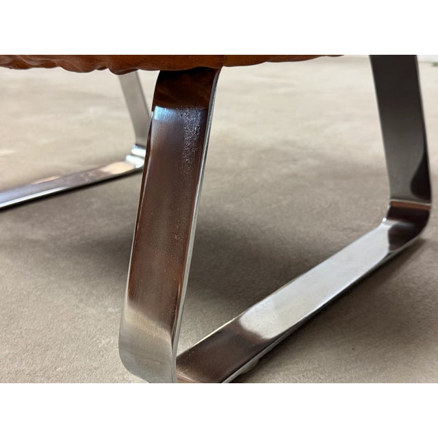 Percival Lafer Leather Earth Lounge Chair and Ottoman For Sale - Image 9 of 10