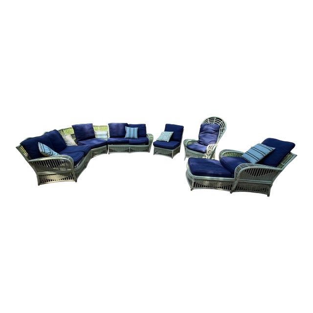 Vintage Rattan Ficks Reed 6 Piece Outdoor Set For Sale