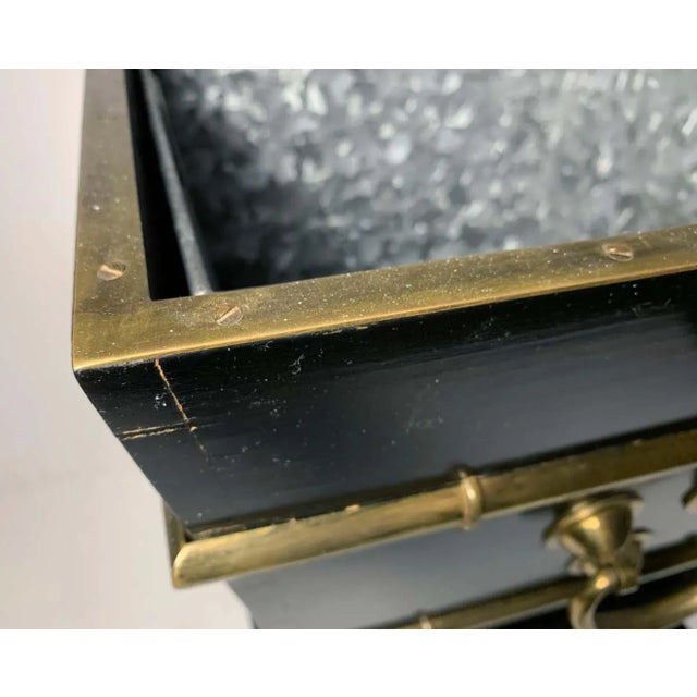 Brass Vintage Hollywood Regency Chinoiserie Oriental Planter Side Table For Sale - Image 8 of 10