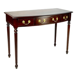 Vintage Harden Furniture "Circa 1991" Collector's Edition Cherry Bowfront Console / Writing Desk For Sale