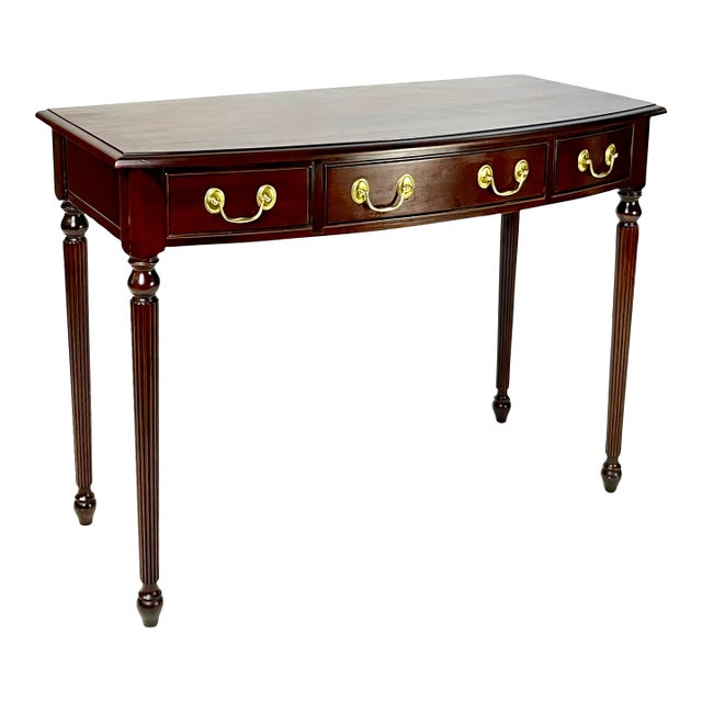 Vintage Harden Furniture "Circa 1991" Collector's Edition Cherry Bowfront Console / Writing Desk For Sale