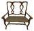 Late 20th Century French Provincial Walnut Rush Seat Settee With Pierced Double-Splat Back For Sale