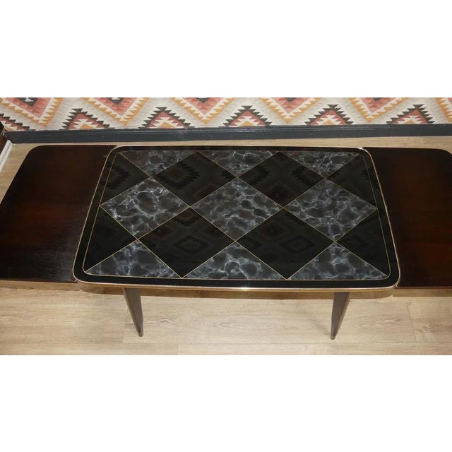 Adjustable Multifunctional Patterned Coffee Table in Glass, 1960s For Sale - Image 6 of 13