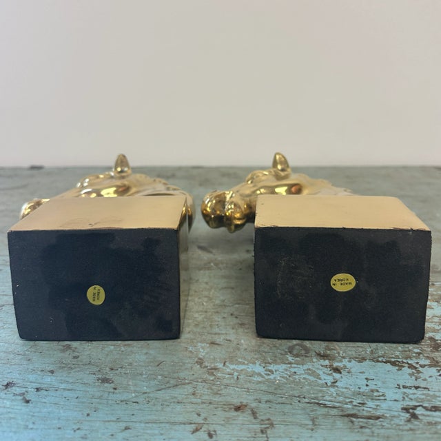 Brass Vintage Brass Horse Head Bookends - a Pair For Sale - Image 8 of 8