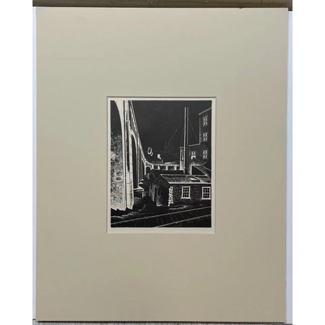 1932 "Powerhouse" Philadelphia WPA Style Woodblock Print by Salvatore Pinto For Sale - Image 11 of 11