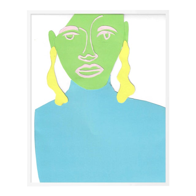 Portrait of a Woman by Virginia Chamlee in White Framed Paper, Medium Art Print For Sale