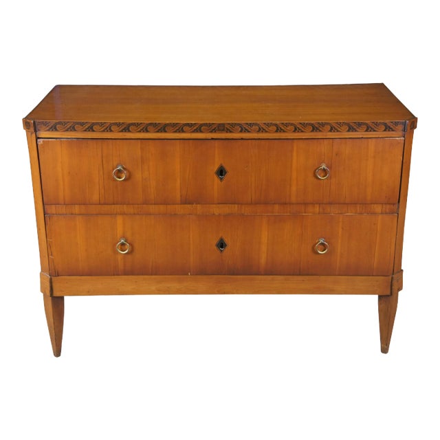 Late 19th Century Antique German Biedermeier Cherry Chest of Drawers For Sale