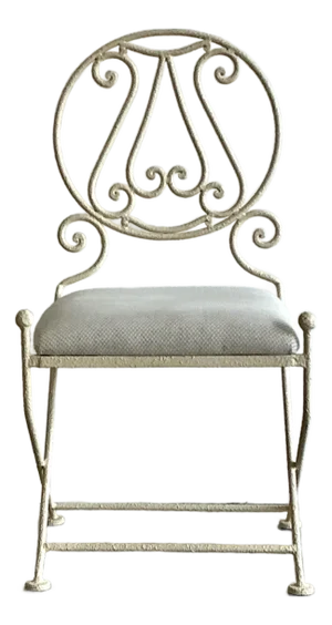Vintage Textured Wrought Iron Chair