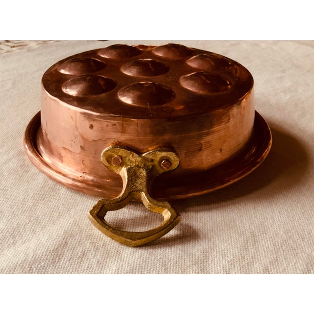 French French Copper Pan With Brass Handles - Handmade For Sale - Image 3 of 12