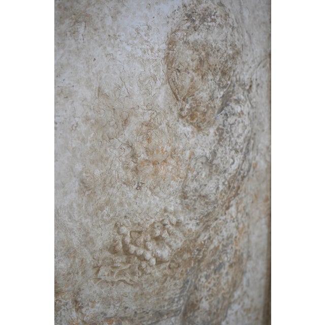 Brown Framed Cherub Neoclassical Relief Stone Wall Plaque For Sale - Image 8 of 10