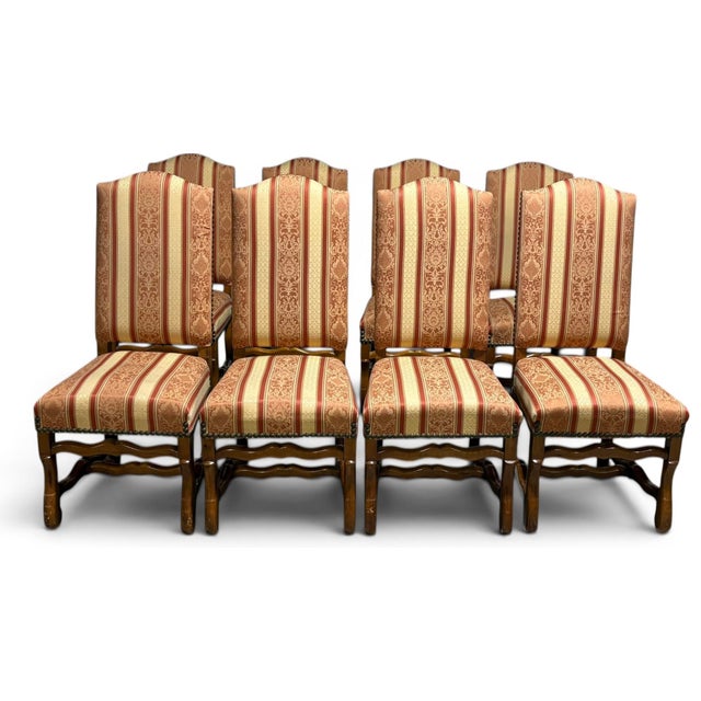 French Set of 8 Attributed to Ralph Lauren Louis XIV Dining Chairs For Sale - Image 3 of 10