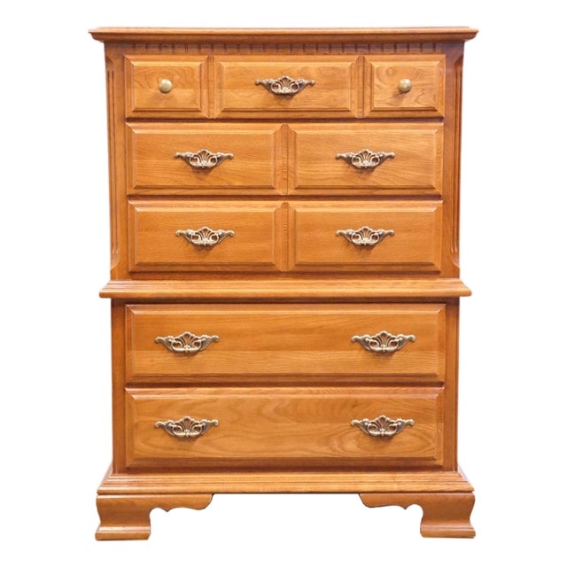 Sumter Cabinet Co. Sterling Oak Collection Country French 37" Chest on Chest 1806 For Sale