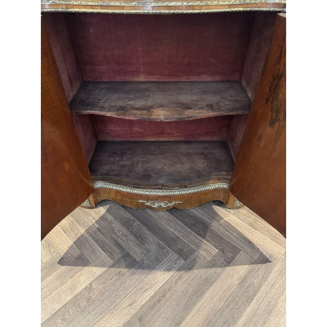 Antique Victorian Walnut Marquetry Inlaid Credenzas, 1880s, Set of 2 For Sale - Image 13 of 18