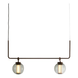 Bai T Lamp with Bronze and Glass Diffuser by Neri & Hu for Parachilna For Sale