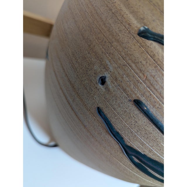 Late 20th Century Drip Glaze Pottery Table Lamp For Sale - Image 12 of 12