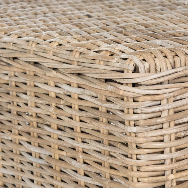Carroll Wicker Coffee Table in Natural For Sale - Image 4 of 6