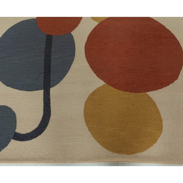 Doris Leslie Blau New Art Deco Inspired Beige, Black, Blue, Gold, Red, Wool Rug For Sale - Image 4 of 6