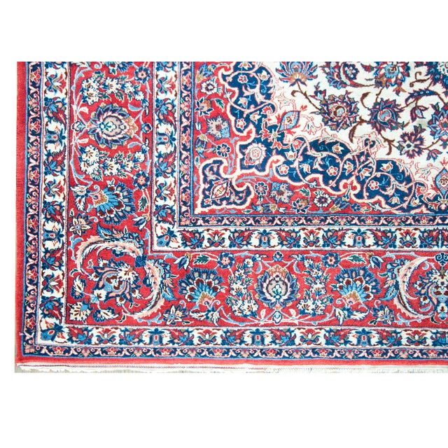 Persian Vintage Persian Isfahan Rug For Sale - Image 3 of 15