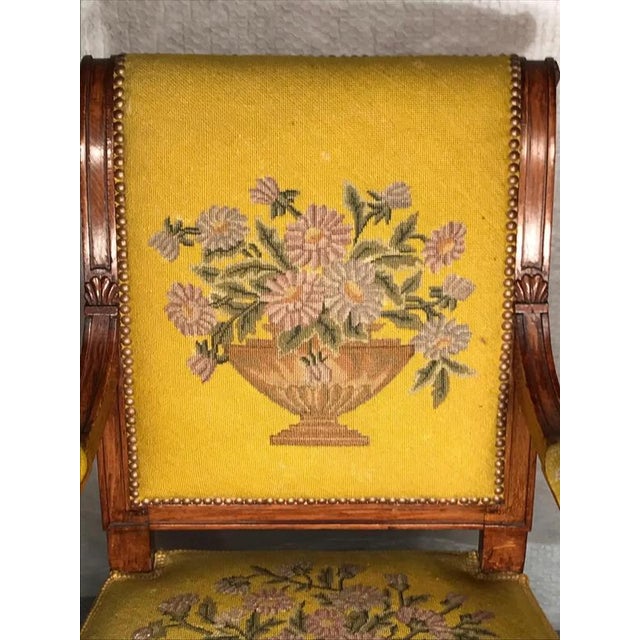Antique French Armchairs in Directoire Style, 1800s, Set of 3 For Sale - Image 5 of 8