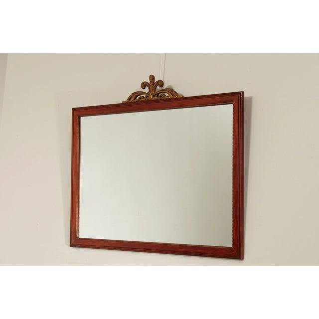 Neoclassical Mid 20th Century Neoclassical Style Partial Gilt Plume Carved Overmantle Wall Mirror For Sale - Image 3 of 13