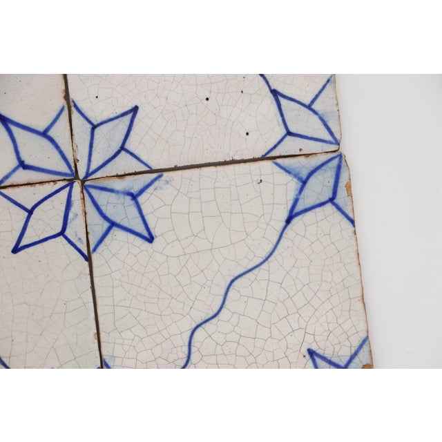 19th Century 19th Century Antique Portuguese Tiles, Blue & White Set of Four For Sale - Image 5 of 15