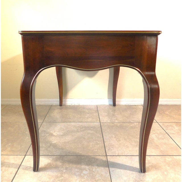 Brown Vintage Louis XV Mahogany Wood Gold Trim Writing Desk For Sale - Image 8 of 12