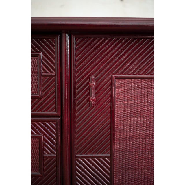 1980s Lacquered Bamboo Sideboard, 1980s For Sale - Image 5 of 7