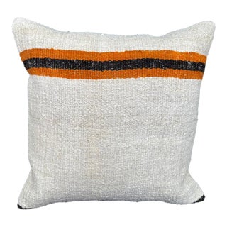 Turkish Hemp Pillow Cushion Natural Beige Orange Cushion Cover 20x20 For Sale