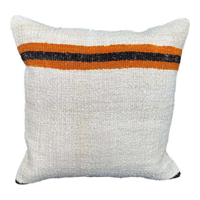 Turkish Hemp Pillow Cushion Natural Beige Orange Cushion Cover 20x20 For Sale