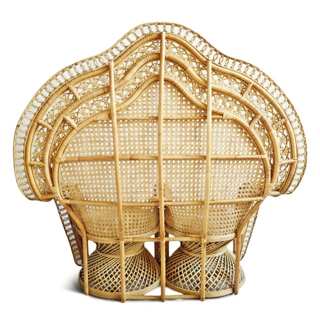 Raw Double Cane Peacock Chair Chairish