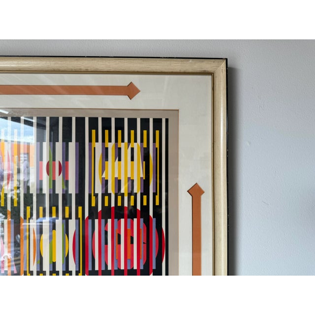 Printmaking Materials Yaacov Agam " Op Art " Hand Signed Poster For Sale - Image 7 of 12